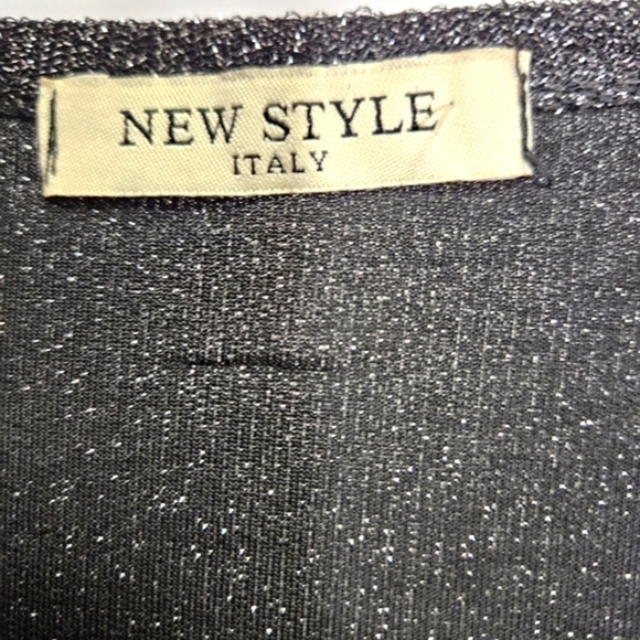 Metallic Cropped Top Sheer Mesh Long  Sleeve. - Picture 3 of 7